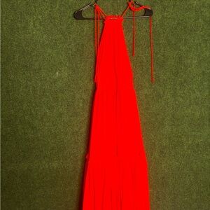 Banana Republic Vibrant Red Backless Dress
